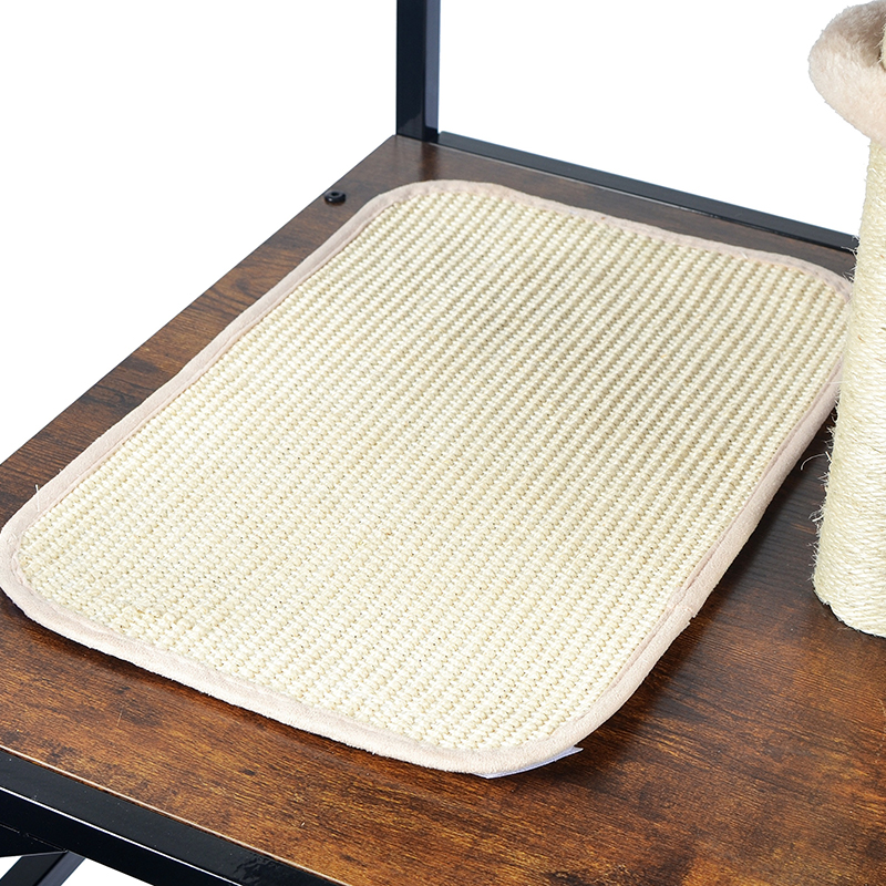 Modernong kahoy at metal cat tree panloob na tower condo na may duyan Modernong kahoy at metal cat tree panloob na tower condo na may duyan