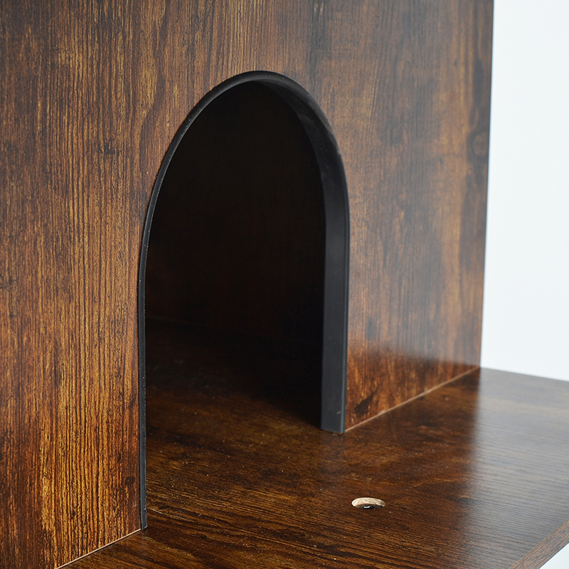 Modernong kahoy at metal cat tree panloob na tower condo na may duyan Modernong kahoy at metal cat tree panloob na tower condo na may duyan