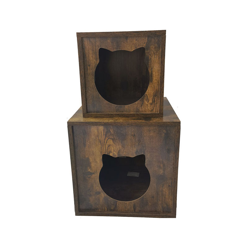 Particle kahoy na panloob na kasangkapan sa pusa hawla end table basura gabinete