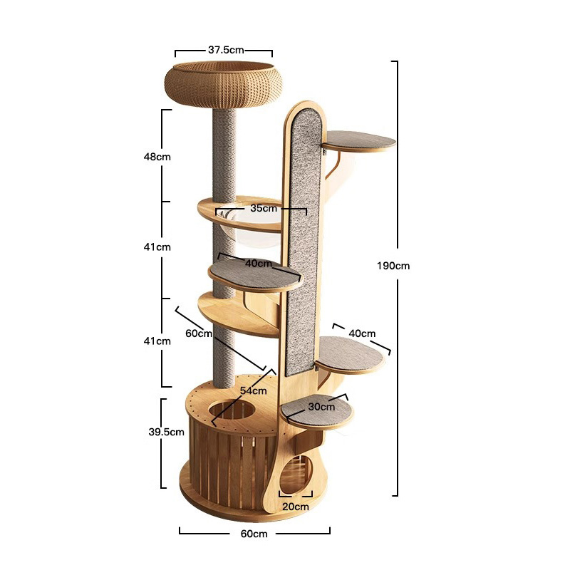 Cactus hugis kahoy climbing frame solid cat tree na may space capsule Cactus hugis kahoy climbing frame solid cat tree na may space capsule
