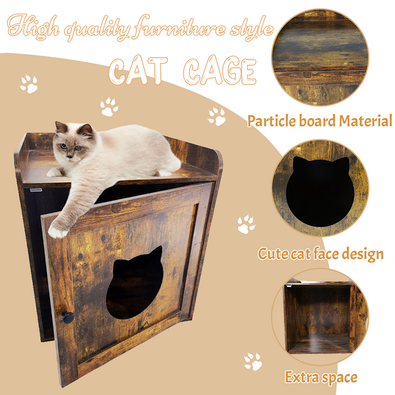 Panloob na gilid ng talahanayan ng basura ng gabinete ng kasangkapan sa bahay na pusa ng hawla Panloob na gilid ng talahanayan ng basura ng gabinete ng kasangkapan sa bahay na pusa ng hawla