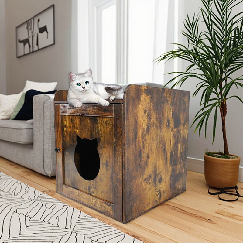 Panloob na gilid ng talahanayan ng basura ng gabinete ng kasangkapan sa bahay na pusa ng hawla Panloob na gilid ng talahanayan ng basura ng gabinete ng kasangkapan sa bahay na pusa ng hawla