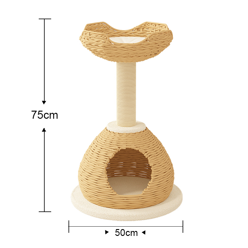 Modern Kraft Paper Tower Woven Climbing Scratcher Post Cat Tree Modern Kraft Paper Tower Woven Climbing Scratcher Post Cat Tree