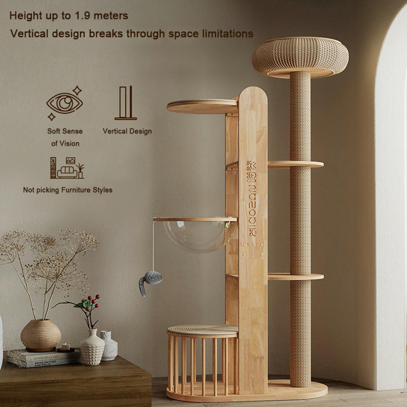 Multi-level na kahoy na tower condo climbing frame cat tree Multi-level na kahoy na tower condo climbing frame cat tree