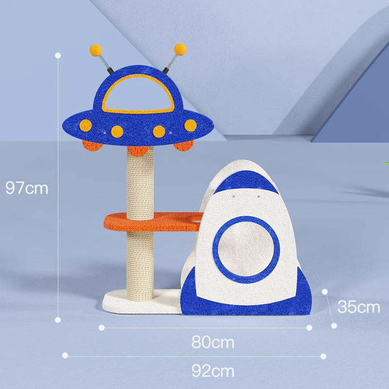 Blue Space Capsule Climbing Frame Cat Tree Tower Para sa Kuting Paglalaro ng Laruan Blue Space Capsule Climbing Frame Cat Tree Tower Para sa Kuting Paglalaro ng Laruan