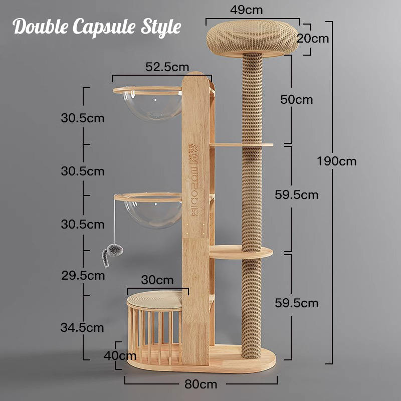 Multi-level na kahoy na tower condo climbing frame cat tree Multi-level na kahoy na tower condo climbing frame cat tree