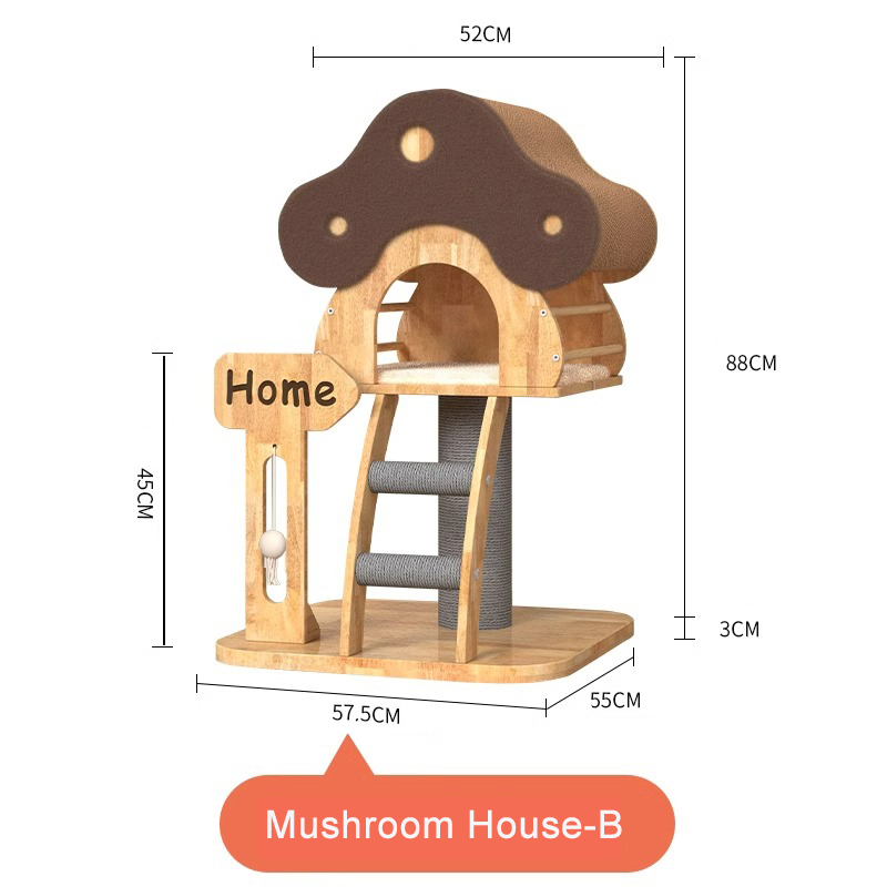 Mushroom Shape Condo Tower Wood Climbing Frame Solid Cat Tree na may Ladder Mushroom Shape Condo Tower Wood Climbing Frame Solid Cat Tree na may Ladder