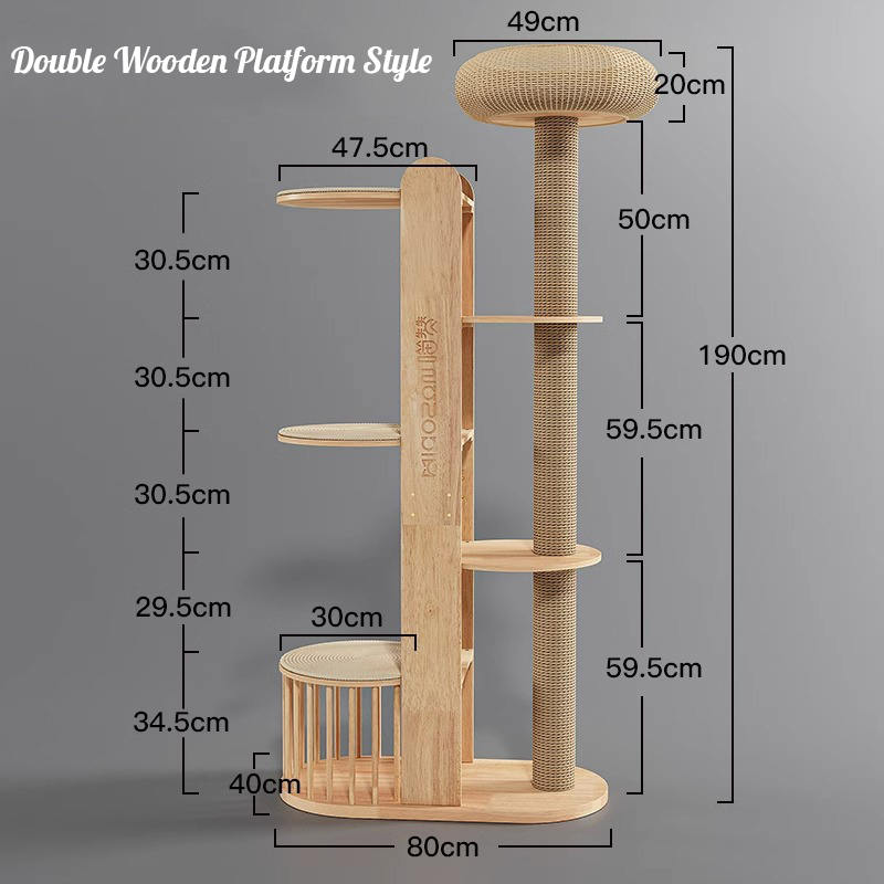 Multi-level na kahoy na tower condo climbing frame cat tree Multi-level na kahoy na tower condo climbing frame cat tree