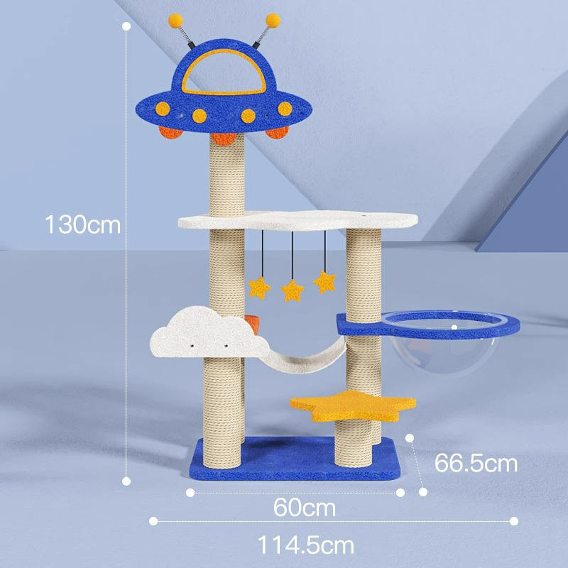 Blue Space Capsule Climbing Frame Cat Tree Tower Para sa Kuting Paglalaro ng Laruan Blue Space Capsule Climbing Frame Cat Tree Tower Para sa Kuting Paglalaro ng Laruan